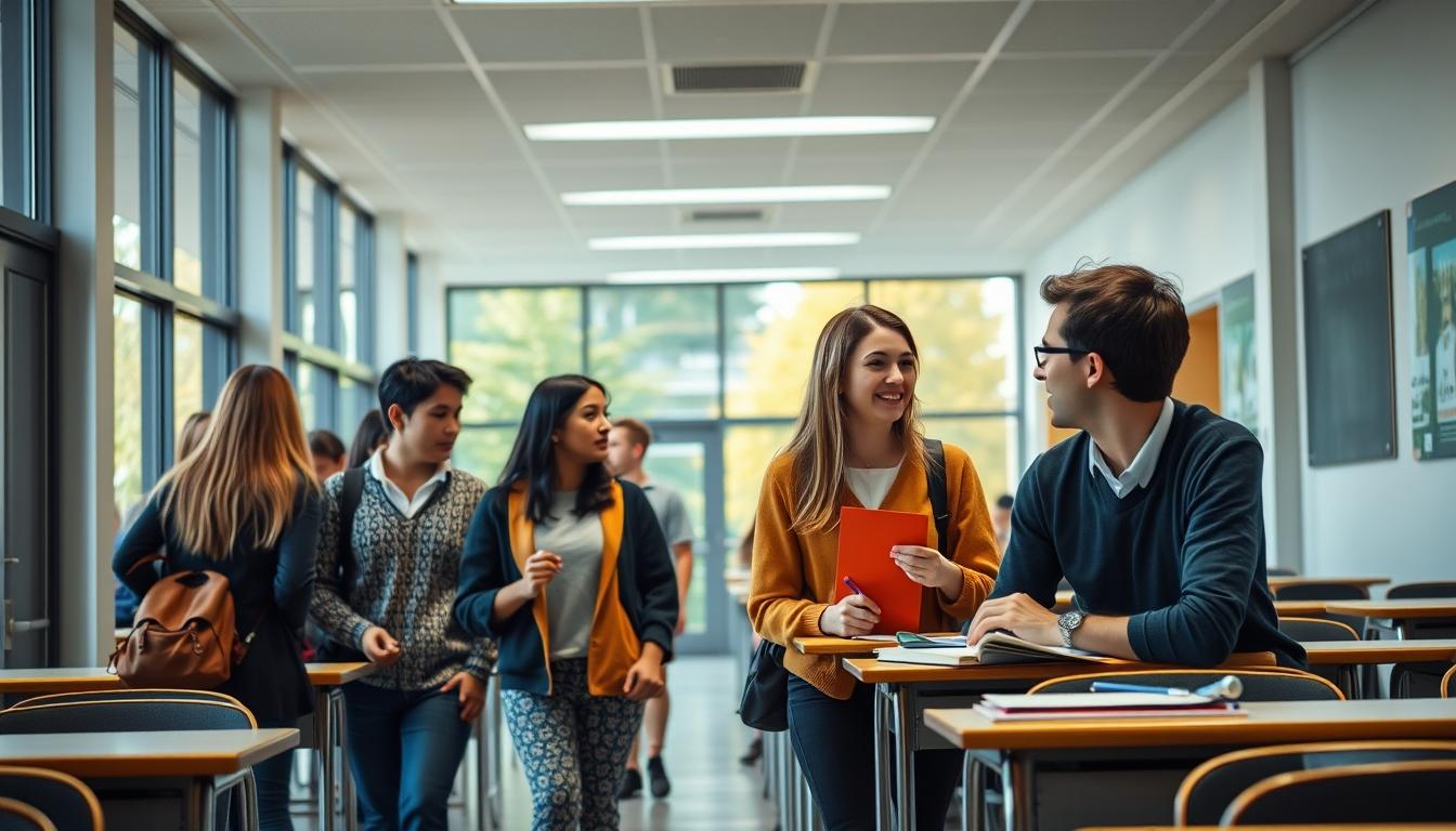 Student using a study guide to organize academic notes